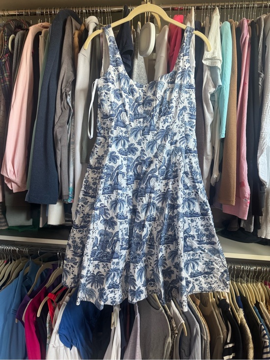 STAUD Dresses & Skirts - Staud Blue and White Tropical Print Sundress
